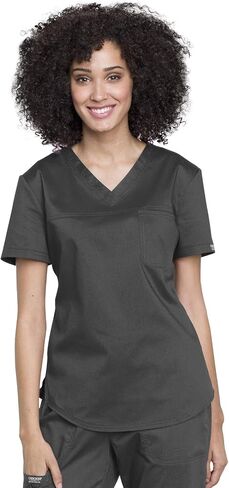 Cherokee Women's Scrub Set Tuckable V-Neck Top WW657 Mid Rise Jogger Pants WW115 in Saudi Arabia