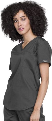 Cherokee Women's Scrub Set Tuckable V-Neck Top WW657 Mid Rise Jogger Pants WW115 in Saudi Arabia