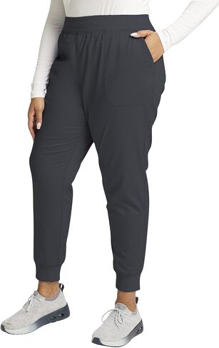 Cherokee Women's Scrub Set Tuckable V-Neck Top WW657 Mid Rise Jogger Pants WW115 in Saudi Arabia