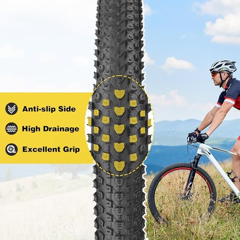 Meghna Mountain Bike Tyre 20/24/26/27.5/29 × 2.125 بوصة قابلة للطي مضاد للانزلاق مداس كل بديل للإطارات للتضاريس للأطفال دراجة طراد دراجة. in Saudi Arabia