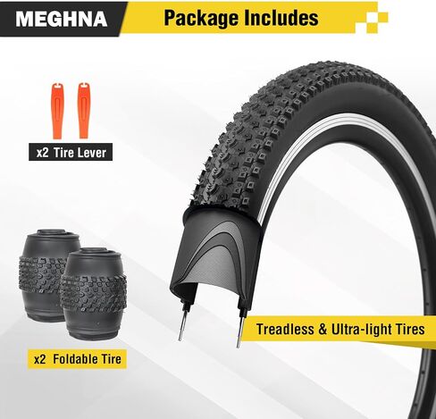 Meghna Mountain Bike Tyre 20/24/26/27.5/29 × 2.125 بوصة قابلة للطي مضاد للانزلاق مداس كل بديل للإطارات للتضاريس للأطفال دراجة طراد دراجة. in Saudi Arabia