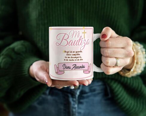 Recuerdos De Bautizo para niña Set 12 Tazas Café 11Oz, Recuerdos De Bautizo para niña,Recuerdos para Bautizo de Niña, Recuerdos para Bautizo personalizados, Recuerdos para Bautizo elegantes in Saudi Arabia
