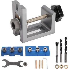 Woodworking Hole Locator 3 in 1 Eccentric Hole Drilling Positioner Aluminum Alloy Dowelling Jig Kit for Cabinet, Wardrobe, and Board Splicing in Saudi Arabia