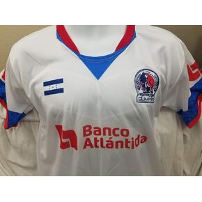 Camisa Blanca Olimpia de Honduras La Camisa de Los Leones Monarcas de Tu Pais con 39 Titulos, Logo Bordado y Bandera Grabada in Saudi Arabia