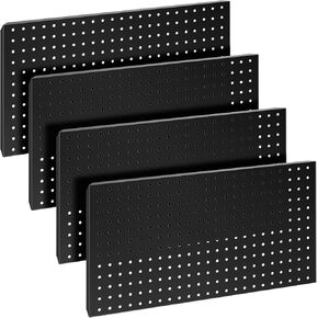 4 مساءً لوحات Pegboard Metal for Wall ， لوحات ربط لأدوات المرآب منظم تخزين Pegboard لمحضن العمل ، متجر ， الحمام ， إعداد المكتب والألعاب مع حلول معلقة قابلة للتخصيص (أسود ، 24 "× 12") in Kuwait