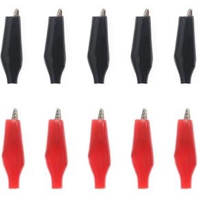 10 PCS Micro Clips مع غطاء عزل وقائي ، مقاطع التمساح متعددة المتقلب أسود مشبك اختبارات كهربائية ناعمة أسود للاختبار الكهربائي ، اتصال الدائرة ، (28 × 35 مم) in Kuwait