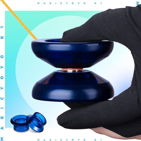 Pack of 3 Beginner Yoyos for Kids, MAGICYOYO K1-Plus Responsive Yoyos + 3 Yoyo Gloves, 3 Yoyo Bags, 18 Strings, All in A Gift Box - Blue +Red +Green in Kuwait