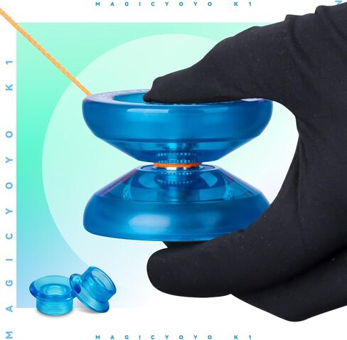 Pack of 3 Beginner Yoyos for Kids, MAGICYOYO K1-Plus Responsive Yoyos + 3 Yoyo Gloves, 3 Yoyo Bags, 18 Strings, All in A Gift Box - Blue +Red +Green in Kuwait