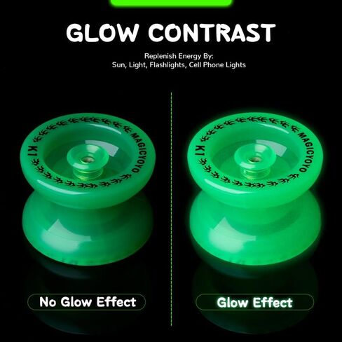 Pack of 3 Beginner Yoyos for Kids, MAGICYOYO K1-Plus Responsive Yoyos + 3 Yoyo Gloves, 3 Yoyo Bags, 18 Strings, All in A Gift Box - Blue +Red +Green in Kuwait