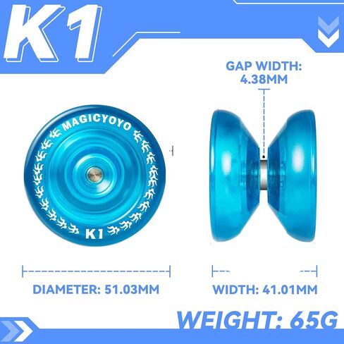 Pack of 3 Beginner Yoyos for Kids, MAGICYOYO K1-Plus Responsive Yoyos + 3 Yoyo Gloves, 3 Yoyo Bags, 18 Strings, All in A Gift Box - Blue +Red +Green in Kuwait