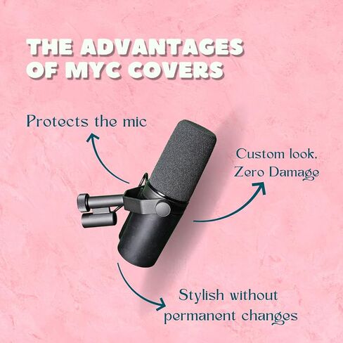 Mic Cover for Shure SM7B & SM7dB – Durable Rubber Cover for Podcast, Streaming & Vocal Mics – Clean Look & Secure Fit (White) in Saudi Arabia