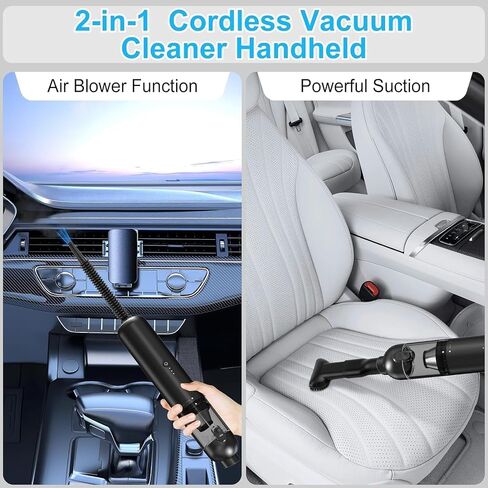 Handheld Vacuum Cordless, 16000pa Car Vacuum Cleaner High Power, 2 Speed Modes Mini Vacuum Cleaner with 2 Filters, Car Vacuum Portable Cordless with Air Blower for Home Office Pet Hair in Saudi Arabia