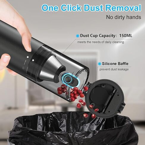 Handheld Vacuum Cordless, 16000pa Car Vacuum Cleaner High Power, 2 Speed Modes Mini Vacuum Cleaner with 2 Filters, Car Vacuum Portable Cordless with Air Blower for Home Office Pet Hair in Saudi Arabia