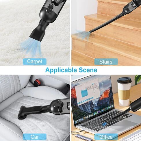 Handheld Vacuum Cordless, 16000pa Car Vacuum Cleaner High Power, 2 Speed Modes Mini Vacuum Cleaner with 2 Filters, Car Vacuum Portable Cordless with Air Blower for Home Office Pet Hair in Saudi Arabia