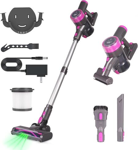 Cordless Vacuum Cleaner, 400W 30KPA Power, Self-Standing Design, Stick Vacuum with Charging Dock and Removable Battery, Ideal for Home Use, Perfect for Pet Hair, Carpets, and Hardwood Floors in Saudi Arabia
