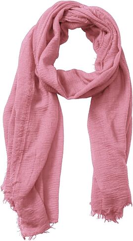 Fashion Cotton Blend Solid Scarf Long Lightweight Travel Scarf Shawl Wraps 70"×35" in Saudi Arabia