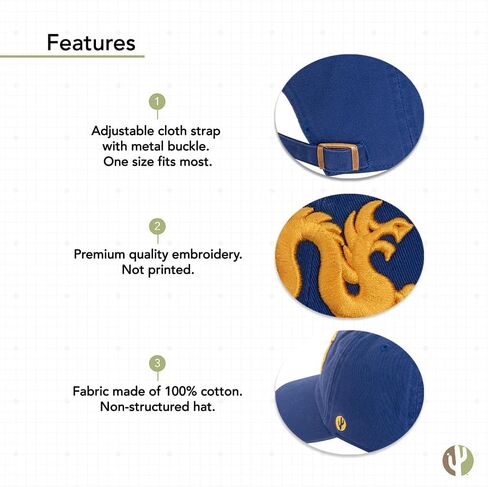 Desert Cactus Drexel University Baseball Hat Dragons Tragons Brimmed Abroirdderd Cap Capable Capal Cloth Strap Come (Style F) Blue in Kuwait
