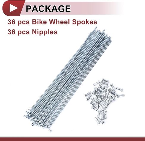 36 Set 13G Bicycle Spokes 195mm Bike Wheel Spokes Galvanized Carbon Steel Silver Tone in Saudi Arabia