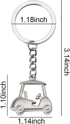 Silver Golf Cart Keychain for Women Men Golf Lovers Gift Ideas Golfing Accessories for Dad Mom Golf Key Chains for Car Keys Boyfriend Husband Birthday Gifts for Him Funny Daughter Son Gifts in Saudi Arabia