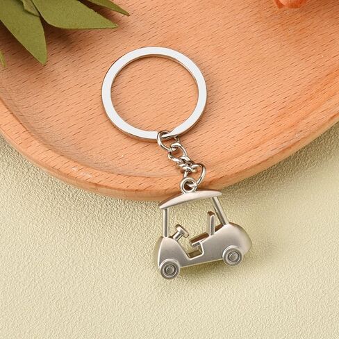 Silver Golf Cart Keychain for Women Men Golf Lovers Gift Ideas Golfing Accessories for Dad Mom Golf Key Chains for Car Keys Boyfriend Husband Birthday Gifts for Him Funny Daughter Son Gifts in Saudi Arabia