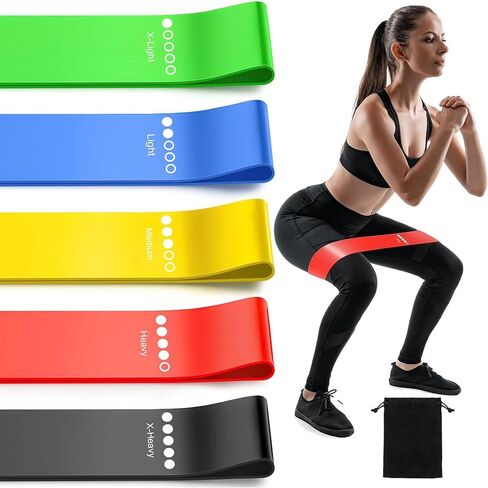 Resistance Bands Set with Carry Bag – 5 Strength Levels Exercise Loop Bands for Women & Men, Booty Bands for Legs & Glutes, Workout Bands for Home Gym, Yoga, Pilates & Physical Therapy in Saudi Arabia