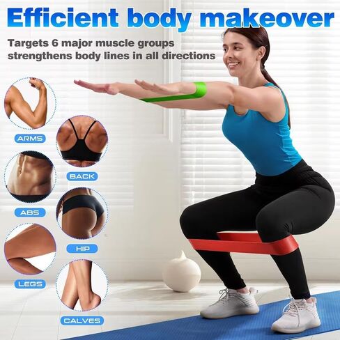 Resistance Bands Set with Carry Bag – 5 Strength Levels Exercise Loop Bands for Women & Men, Booty Bands for Legs & Glutes, Workout Bands for Home Gym, Yoga, Pilates & Physical Therapy in Saudi Arabia