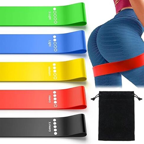 Resistance Bands Set with Carry Bag – 5 Strength Levels Exercise Loop Bands for Women & Men, Booty Bands for Legs & Glutes, Workout Bands for Home Gym, Yoga, Pilates & Physical Therapy in Saudi Arabia