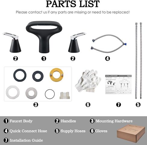 Matte Black Bathroom Faucet 3 Hole, Modern Faucet for Bathroom Sink with Adjustable Spout, Solid Brass 8 Inch Widespread Waterfall Bathroom Faucets with Supply Hoses and 2 Handles for Vanity Sink in Saudi Arabia