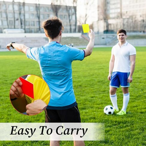 Bewudy Soccer Referee Cards Set, 2pcs Red and Yellow Cards with Record Paper Warning Referees Kit Wear-Resistant Referee Card for Soccer Volleyball Rugby Baseball for Coach Sports Accessories in Saudi Arabia