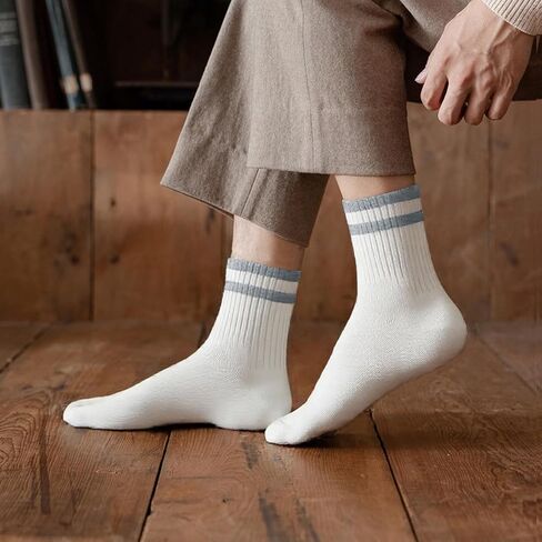 2/5/10 Pairs Comfy Running Athletic Socks Casual Striped Crew Socks for Men and Women in Saudi Arabia