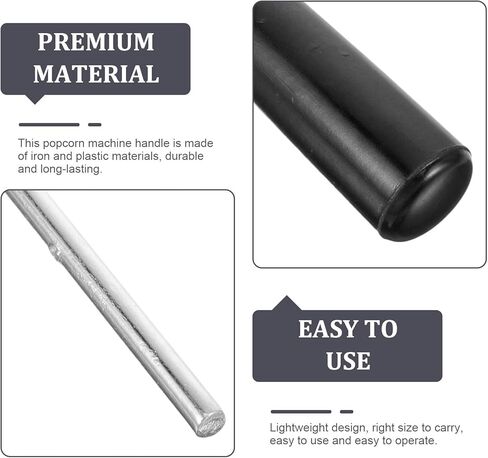 Wakauto Popcorn Maker Handle for Commercial Popcorn Machines Replacement Parts, Iron and Plastic Agitator Shaft Grip Parts with Connector Lid Knob and Pin 7.48X2.95X0.78 Inches in Saudi Arabia