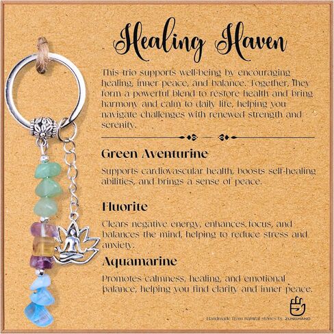 Crystal Keychain The Fortunekey - حظا سعيدا وإيجابية هدية مع شفاء البلورات | هدية ذات مغزى للنساء أو الأمهات أو الأصدقاء لإلهام الثقة والإيمان والقوة لأي مناسبة in Kuwait