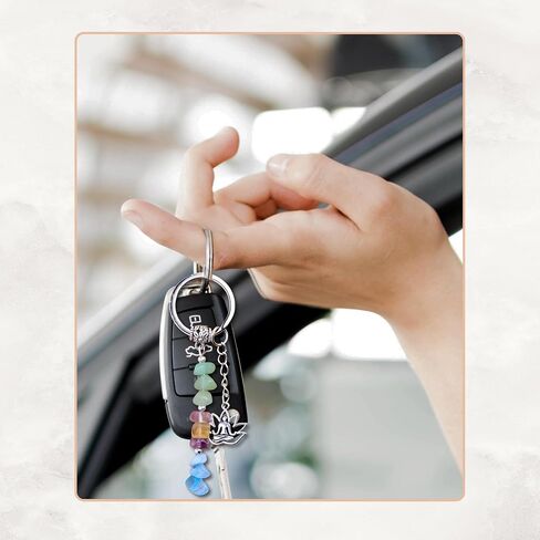 Crystal Keychain The Fortunekey - حظا سعيدا وإيجابية هدية مع شفاء البلورات | هدية ذات مغزى للنساء أو الأمهات أو الأصدقاء لإلهام الثقة والإيمان والقوة لأي مناسبة in Kuwait