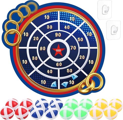 27.5 '' Board Boy Board for Kids Boys Toys Blue and Golden Rings Board مع كرات لزجة داخلية في الهواء الطلق ، لعبة حفلة عيد ميلاد للعب 3 4 5 6 7 8 9 10 11 12 سنة in Saudi Arabia