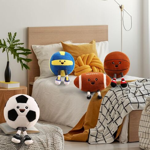 Cute Soccer Ball Plush Toy Pillow, Soft Stuffed Animal Sports Decor Gift for Boys Kids Room, Adorable Soccer Throw Pillow for Birthday (11 inch) in Kuwait