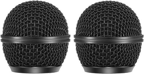 2 Pack SM58 Microphone Grille Replacement Compatible with Shure Beta 58a SM58 BLX2 PGX2 Wireless and Wired Vocal Microphones Head Cover, Black in Saudi Arabia