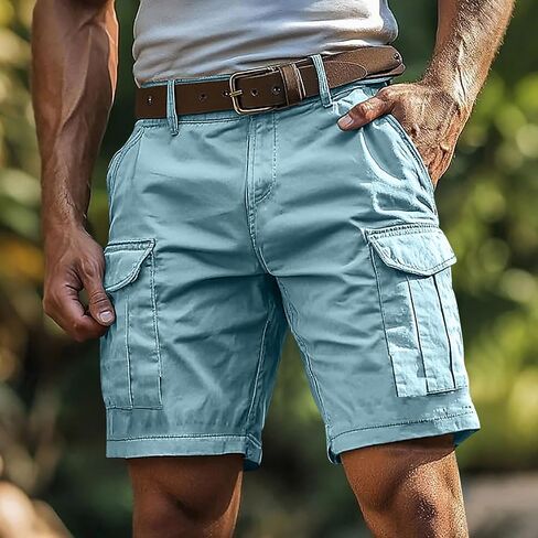 Men's Tactical Cargo Shorts Classic Slim Fit Military Work Outdoor Hiking Fishing Shorts with Multi Pockets No Belt in Kuwait