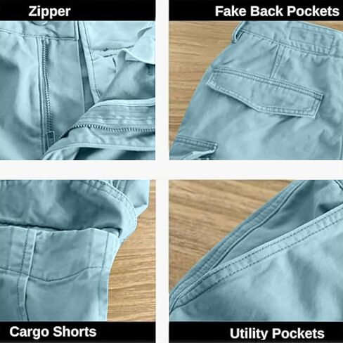 Men's Tactical Cargo Shorts Classic Slim Fit Military Work Outdoor Hiking Fishing Shorts with Multi Pockets No Belt in Kuwait