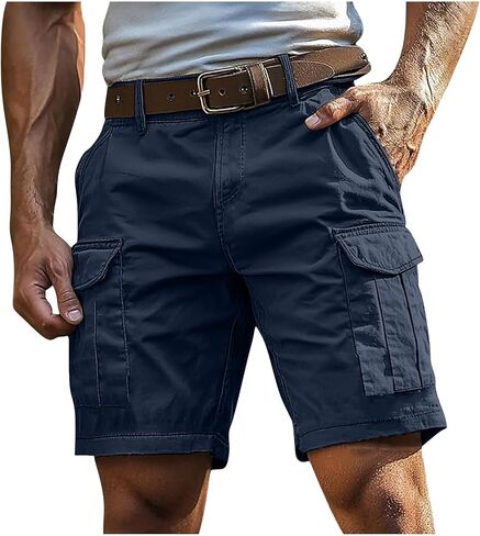 Men's Tactical Cargo Shorts Classic Slim Fit Military Work Outdoor Hiking Fishing Shorts with Multi Pockets No Belt in Kuwait