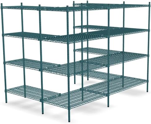 NSF 5 'X 5' Walk-in Relving Kit مع S-Hooks ، وحدة رف التخزين التجارية ، مجموعة أرفف منظم ، أرفف شاقة للتخزين ، مجموعات الرفوف (الايبوكسي الخضراء) in Kuwait