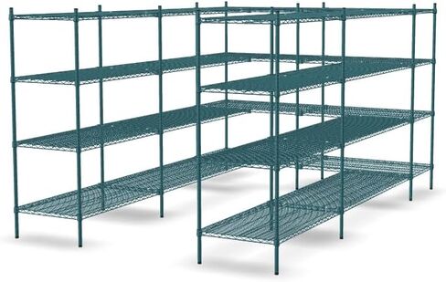 NSF 5 'X 5' Walk-in Relving Kit مع S-Hooks ، وحدة رف التخزين التجارية ، مجموعة أرفف منظم ، أرفف شاقة للتخزين ، مجموعات الرفوف (الايبوكسي الخضراء) in Kuwait