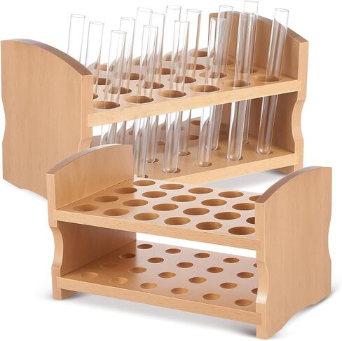 2 Pcs Wooden Test Tube Rack Accommodates 12 Tubes up to 28mm 10.2" Wide Laboratory Premium Wood Construction Test Tube Holder in Saudi Arabia