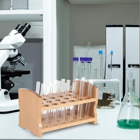 2 Pcs Wooden Test Tube Rack Accommodates 12 Tubes up to 28mm 10.2" Wide Laboratory Premium Wood Construction Test Tube Holder in Saudi Arabia