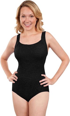 Penbrooke Women's Krinkle Chlorine-Proof Active Back Maillot One Piece Swimsuit in Saudi Arabia