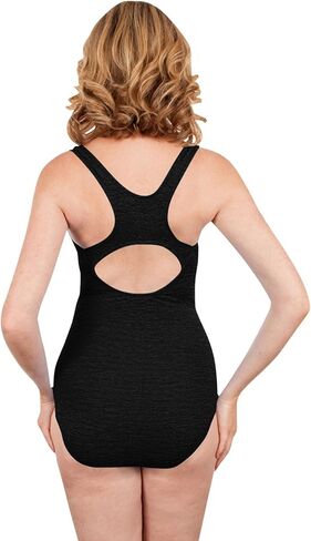 Penbrooke Women's Krinkle Chlorine-Proof Active Back Maillot One Piece Swimsuit in Saudi Arabia