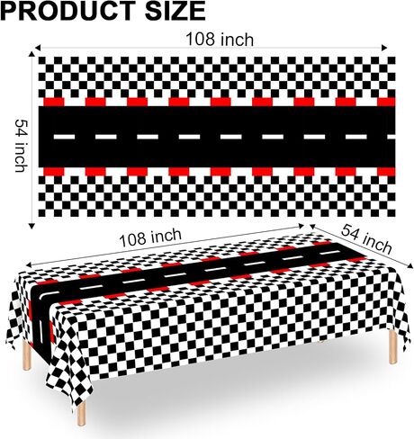 WNINK 2 Pack Red Gingham Tablecloth Rectangular Red and White Checkered Tablecloths Disposable Plastic Red Plaid Table Cover for Parties, Christmas, Outdoor Picnic, Birthday, Wedding, Camping 54 × 108 in Saudi Arabia