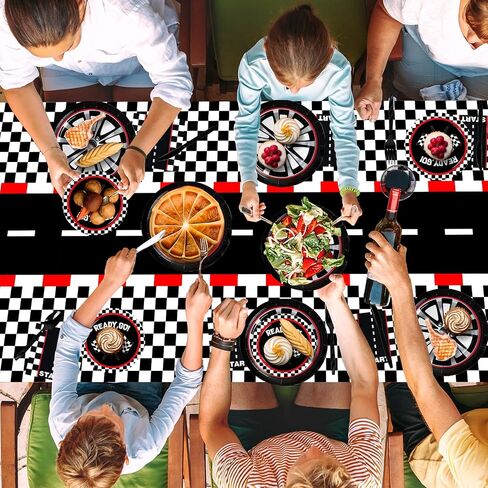 WNINK 2 Pack Red Gingham Tablecloth Rectangular Red and White Checkered Tablecloths Disposable Plastic Red Plaid Table Cover for Parties, Christmas, Outdoor Picnic, Birthday, Wedding, Camping 54 × 108 in Saudi Arabia