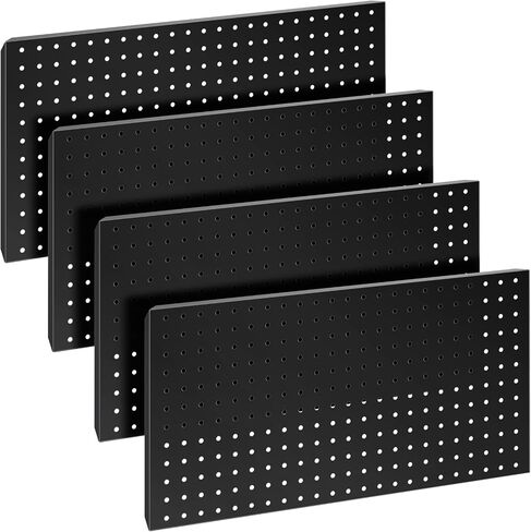 4 مساءً لوحات Pegboard Metal for Wall ， لوحات ربط لأدوات المرآب منظم تخزين Pegboard لمحضن العمل ، متجر ， الحمام ， إعداد المكتب والألعاب مع حلول معلقة قابلة للتخصيص (أسود ، 24 "× 12") in Saudi Arabia