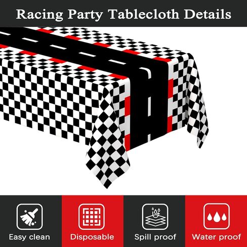 WNINK 2 Pack Red Gingham Tablecloth Rectangular Red and White Checkered Tablecloths Disposable Plastic Red Plaid Table Cover for Parties, Christmas, Outdoor Picnic, Birthday, Wedding, Camping 54 × 108 in Saudi Arabia