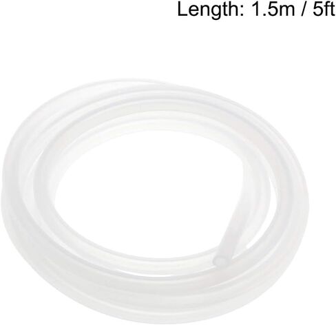 Silicone Tubing, 1/8"(3mm) ID x 3/16"(5mm) OD 5ft Rubber Tube Air Hose Water Pipe for Pump Transfer Translucent in Saudi Arabia
